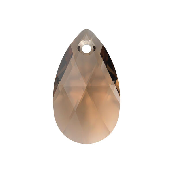 Drop 1pkg1 light smoked topaz, Crystal Passions® Regenerated 22mm pendant pear 6106 image number 0