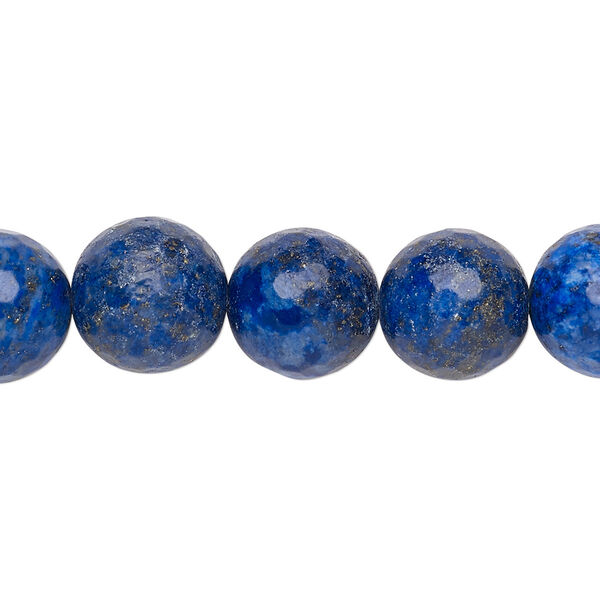 Lapis lazuli 1pkg1, faceted round bead natural C+ grade, 15 inch 12-13mm image number 0