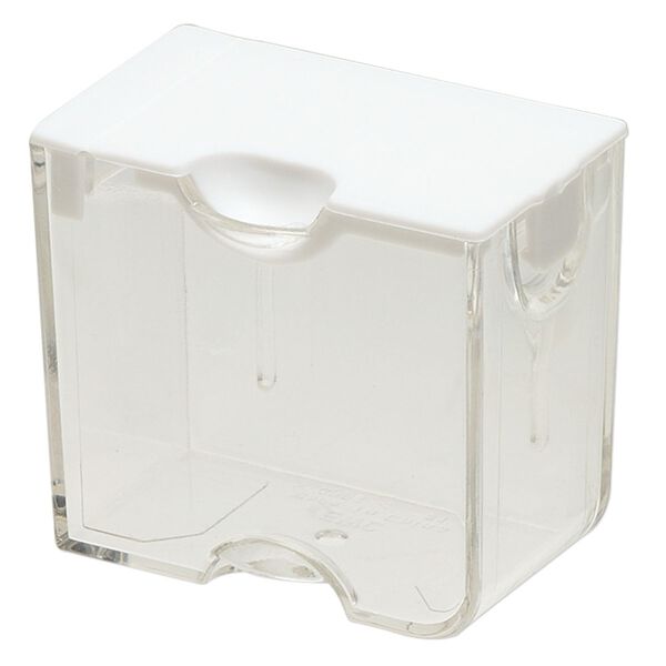 Organizer, Medium Containers™, Bead Storage Solutions™, plastic, clear and opaque off-white, 2 x 1-3/4 x 1-1/8 inches. Sold per 5-piece set. image number 1