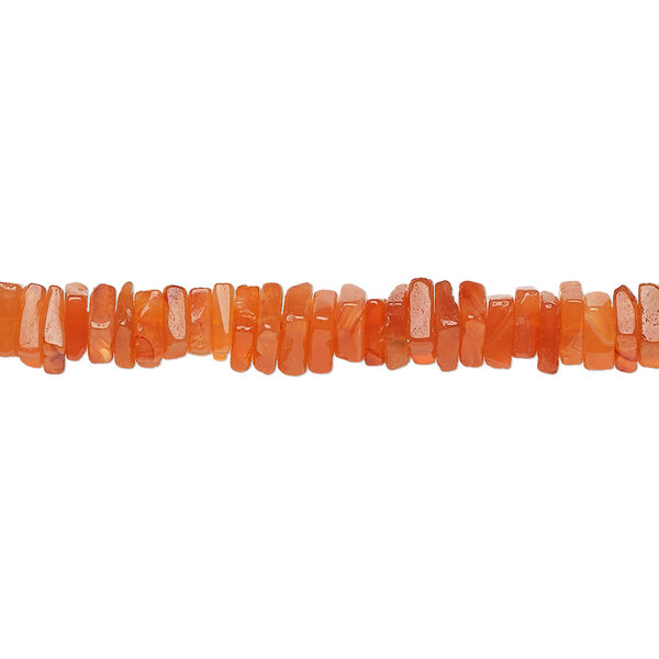 Bead, carnelian (dyed / heated), 4x1mm-6x2mm hand-cut square rondelle, B grade, Mohs hardness 6-1/2 to 7. Sold per 8-inch strand, approximately 95-150 beads. image number 0