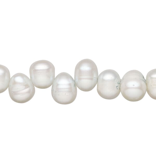 Freshwater pearl 1pkg1, top-drilled rice, 15.5-16 inch pale ocean 8x6mm-11x8mm cultured image number 0