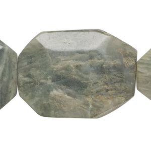 Green line jasper 1pkg1, faceted freeform bead natural 15 inch 35x25mm-36x27mm