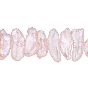 Pearl, cultured freshwater (dyed), pink, 12x4mm-18x7mm stick, C+ grade, Mohs hardness 2-1/2 to 4. Sold per 15-1/2" to 16" strand.