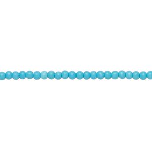 Bead, "turquoise" (resin) (imitation), blue, 2mm round. Sold per 16-inch strand.