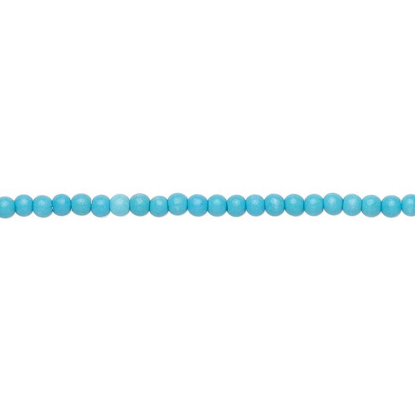 Bead, "turquoise" (resin) (imitation), blue, 2mm round. Sold per 16-inch strand. image number 0