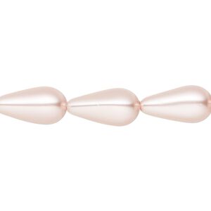 Pearl 10pk rosaline, Preciosa Czech crystal 15x8mm pear