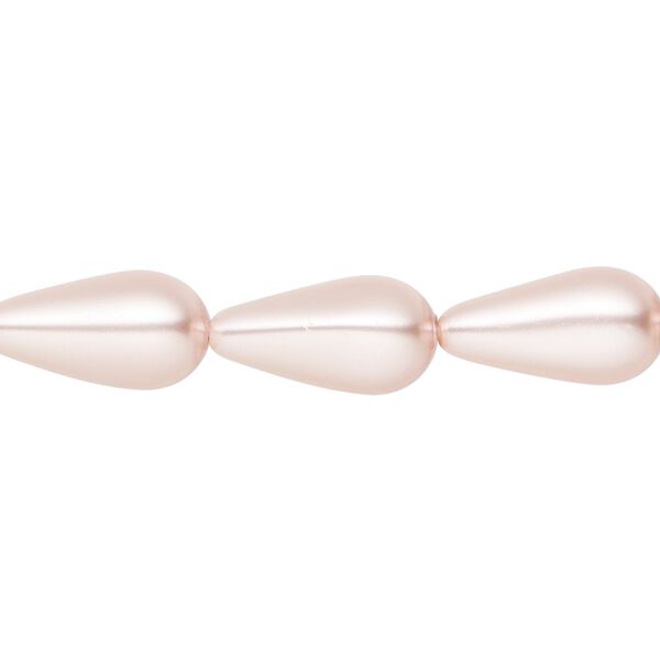 Pearl 10pk rosaline, Preciosa Czech crystal 15x8mm pear image number 0