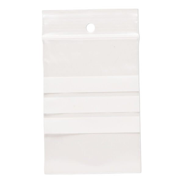 Bag, Tite-Lip™, plastic, white and clear, 3-1/2x2-1/4 inch top zip. Sold per pkg of 100. image number 1