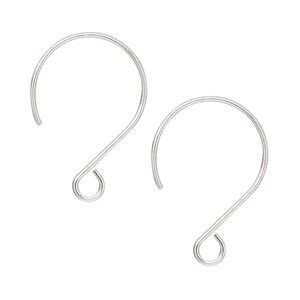 Ear wire French hook 1pkg2 sterling silver, 24mm / open loop, 20 gauge 1 pair