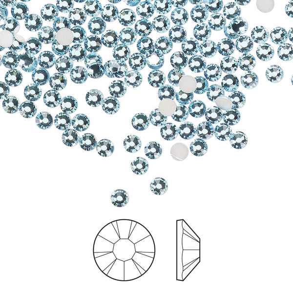 Flat back 144pk aquamarine foil back, Preciosa MAXIMA Czech crystal rhinestone 2.5-2.7mm chaton rose round SS9 image number 0
