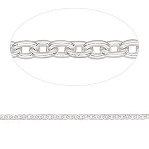 Chain 1pkg1 sterling silver cable, 1.5mm, Gossamer™ 50 foot unfinished