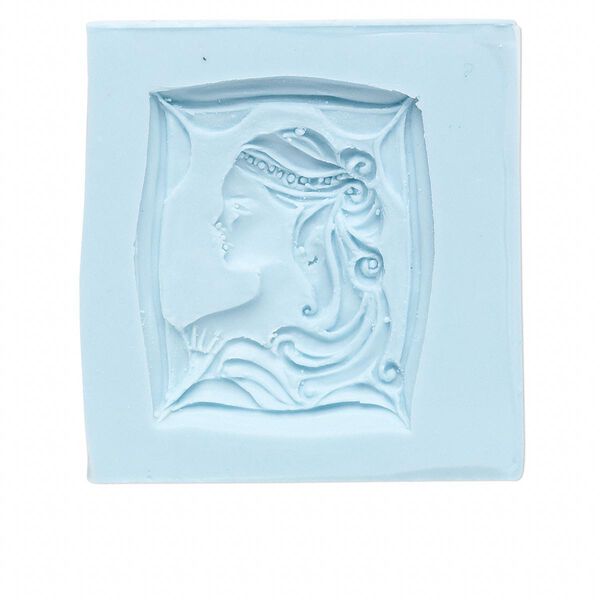 Mold, silicone, 30x24mm cameo pendant. Sold individually. image number 0