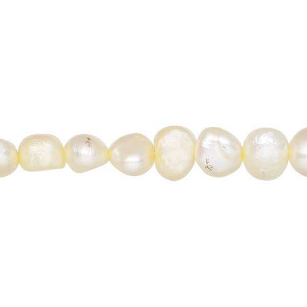 Pearl, cultured freshwater (dyed), daffodil, 6-7mm flat-sided potato, D grade, Mohs hardness 2-1/2 to 4. Sold per 16-inch strand. image number 0