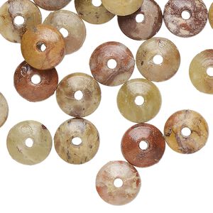 Soapstone 1pkg50, hand-cut rondelle bead 9x5mm