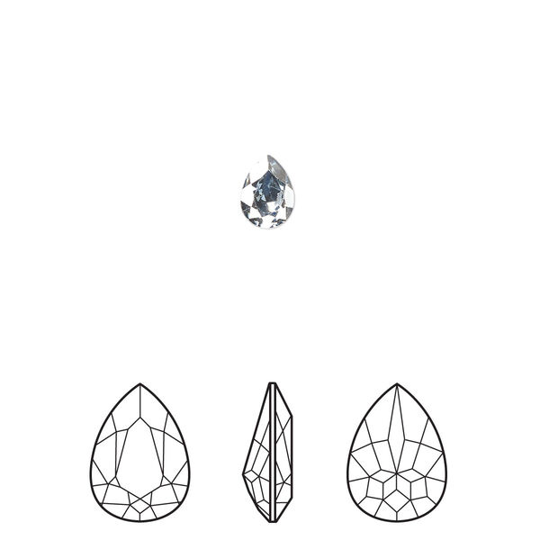 Fancy stone 2pk crystal blue shade foil back, Crystal Passions® 6x4mm pear 4320 image number 0