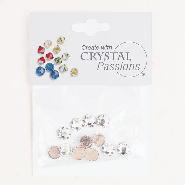 Flat back 1pkg12 crystal clear foil back, Crystal Passions&reg; rhinestone 6.32-6.50mm hotfix round SS30 image number 0