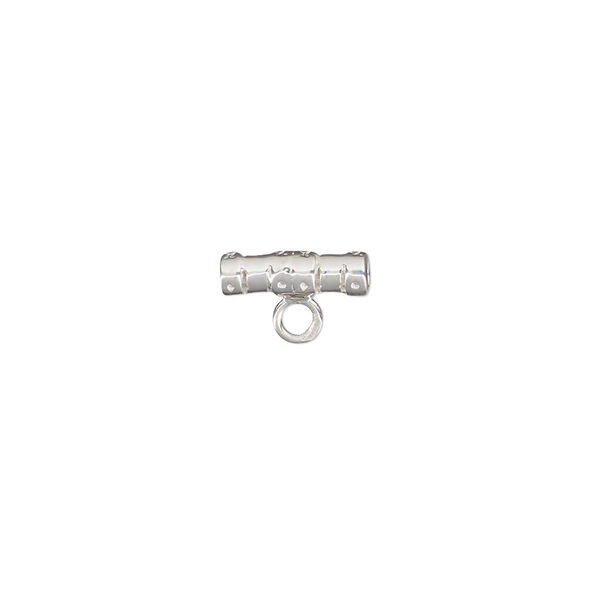 Crimp, sterling silver, 11x3.5mm tube with closed loop. Sold individually. image number 0