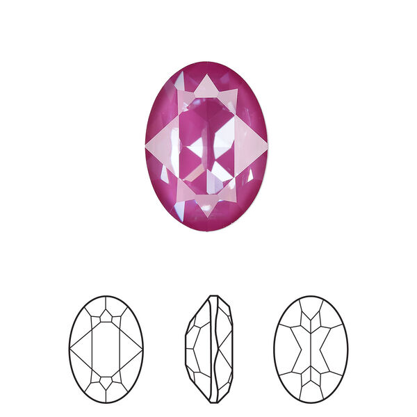 Fancy stone 1pk crystal orchid ignite LacquerPRO, Crystal Passions® 18x13mm oval 4120 image number 0