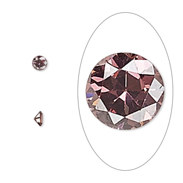Gem, cubic zirconia, alexandrite purple, 3.5mm faceted round, Mohs hardness 8-1/2. Sold per pkg of 5. image number 0