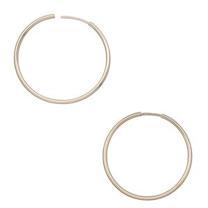 Earring hoop 1pkg2 14Kt gold-filled, 26mm round / endless loop, 1 pair