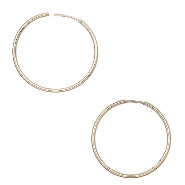 Earring hoop 1pkg2 14Kt gold-filled, 26mm round / endless loop, 1 pair image number 0