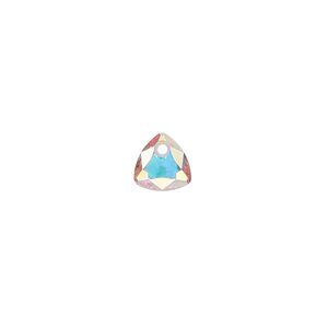 Drop 1pk crystal AB, Crystal Passions® 8mm pendant trilliant cut 6434