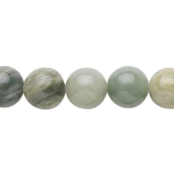 Green line jasper 1pkg1, round bead natural 15.5-16 inch 10mm image number 0