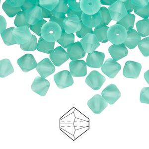 Bead 24pk Caribbean Sea matte, Preciosa Czech crystal 6mm bicone