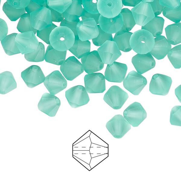 Bead 24pk Caribbean Sea matte, Preciosa Czech crystal 6mm bicone image number 0