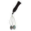 Labradorite 1pkg2, hand-cut top-drilled puffed marquise bead natural B grade, 18x11mm image number 1