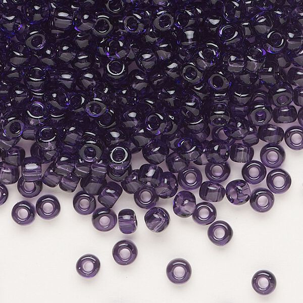 Seed bead, Dyna-Mites™, glass, transparent amethyst purple, #6 round. Sold per 1/2 kilogram pkg. image number 0