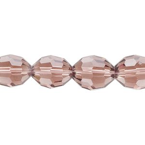 Bead, glass, translucent light amethyst, 12x9mm-13x11mm faceted oval. Sold per 7-inch strand, approximately 15 beads.