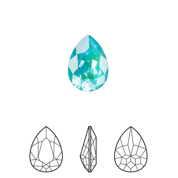 Fancy stone 12pk crystal laguna DeLite, Crystal Passions® 14x10mm pear 4320 image number 0