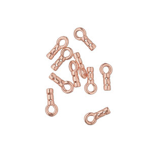 Crimp end 1pkg10 copper-plated, 5x2mm tube / loop / approx 0.6mm inside diameter, brass / JBB Findings