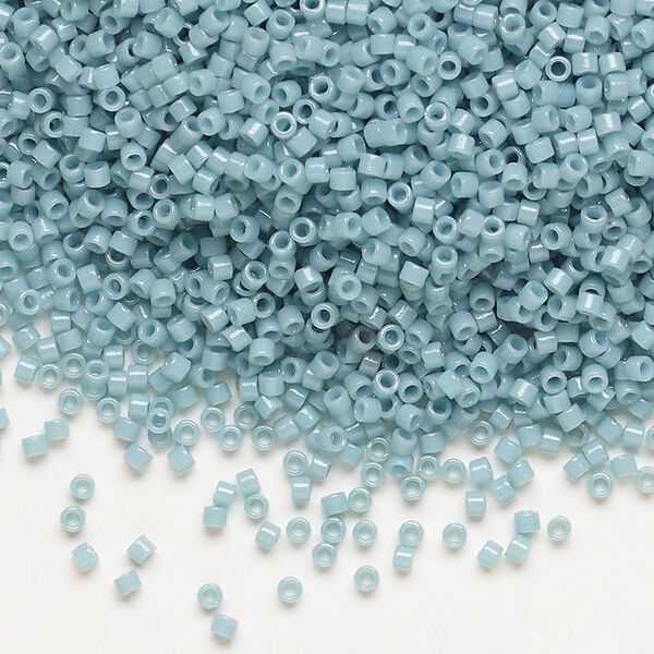 Seed bead, Delica®, glass, pkg/7.5g, #11 round, Duracoat® opaque outside dyed moody blue (DB-2129). image number 0