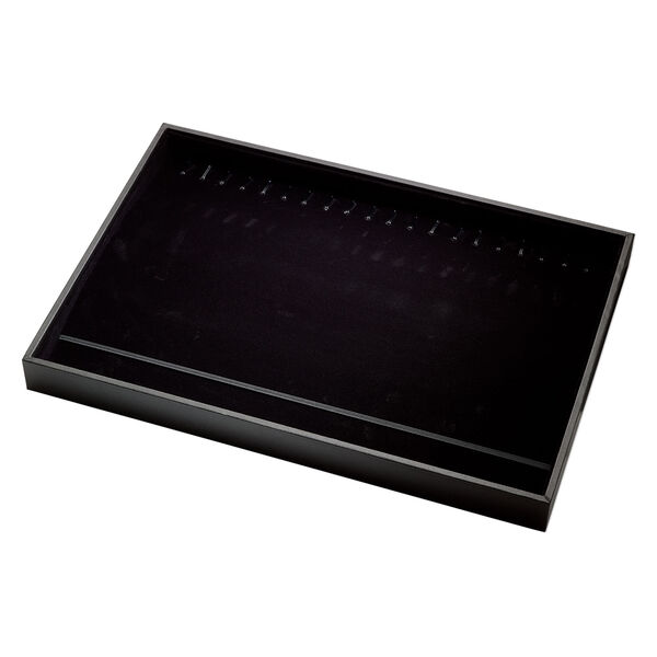 Display tray, bracelet and watch, leatherette and velveteen, black, 13-3/4 x 1-1/4 x 9-1/2 inches with insert. Sold individually. image number 0