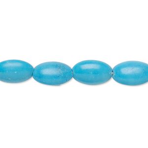Magnesite 1pkg1, puffed oval bead 15 inch 11x7mm-12x8mm