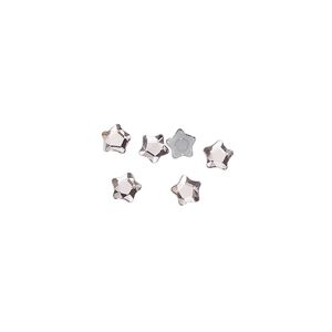 Flat back 6pk light rose foil back, Crystal Passions® hotfix rhinestone 4mm star flower 3754