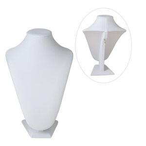 Display, necklace, velveteen and steel, white, 11 x 7-1/4 x 6 inches. Sold individually.