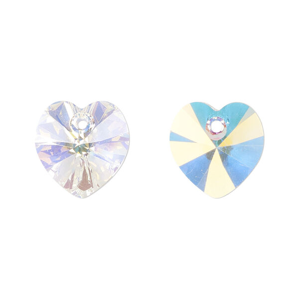 Drop 72pk crystal AB, Preciosa Czech crystal 14mm pendant heart image number 0