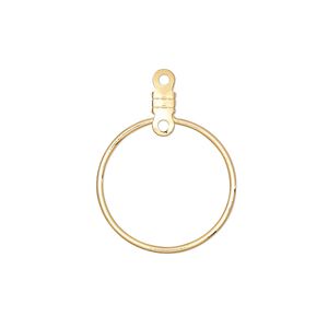 Beading hoop, gold-plated steel, 20mm round with closed loop. Sold per pkg of 100.