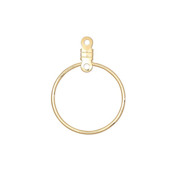 Beading hoop, gold-plated steel, 20mm round with closed loop. Sold per pkg of 100. image number 0
