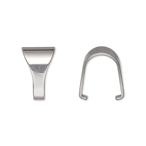 Bail, ice-pick, stainless steel, 15x10mm, 14mm grip length. Sold per pkg of 50. image number 0
