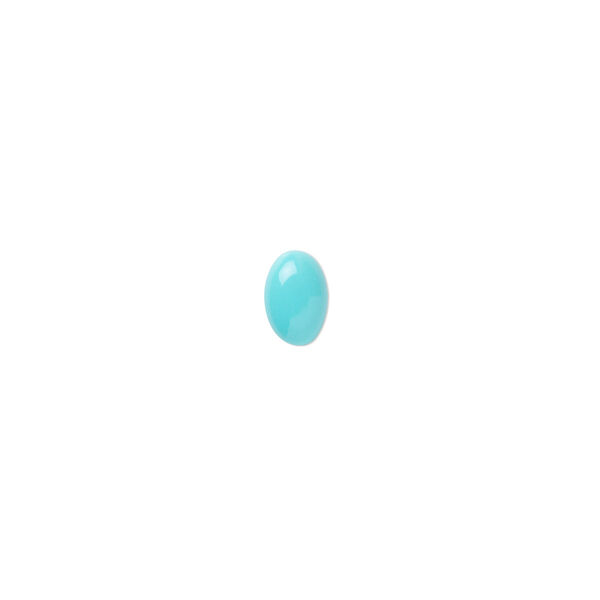 Cabochon, Sleeping Beauty turquoise (stabilized), 6x4mm calibrated oval, B grade, Mohs hardness 5 to 6. Sold per pkg of 2. image number 0