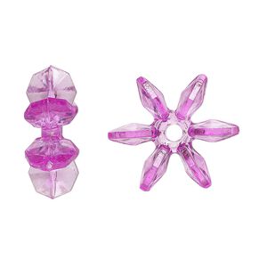 Bead, acrylic, transparent purple, 18x7mm paddle wheel. Sold per pkg of 250.