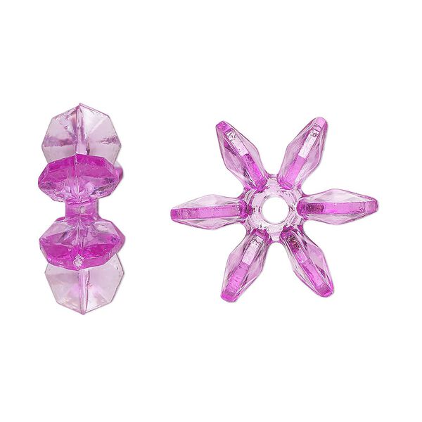 Bead, acrylic, transparent purple, 18x7mm paddle wheel. Sold per pkg of 250. image number 0