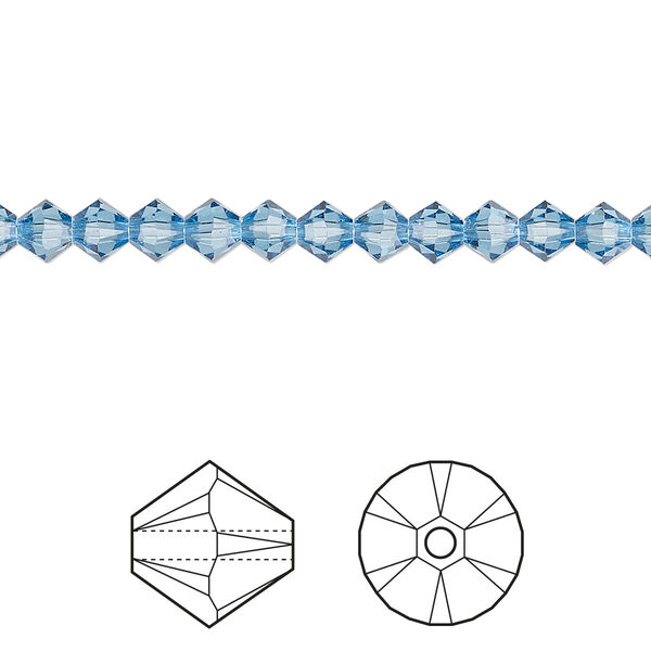 Bead 48pk cool blue, Crystal Passions® Regenerated 4mm bicone 5328 image number 0
