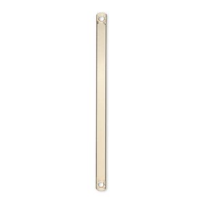 Link, 14Kt gold-filled, 38x2mm smooth bar with 2 loops. Sold per pkg of 2.