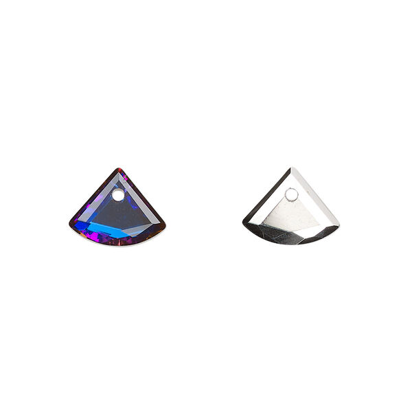 Drop, glass, opaque clear purple passion, 10x9mm fan. Sold per pkg of 20. image number 0