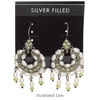 Earring card, flocked plastic, black and silver, 2x2-inch square with "SILVER FILLED." Sold per pkg of 100. image number 1